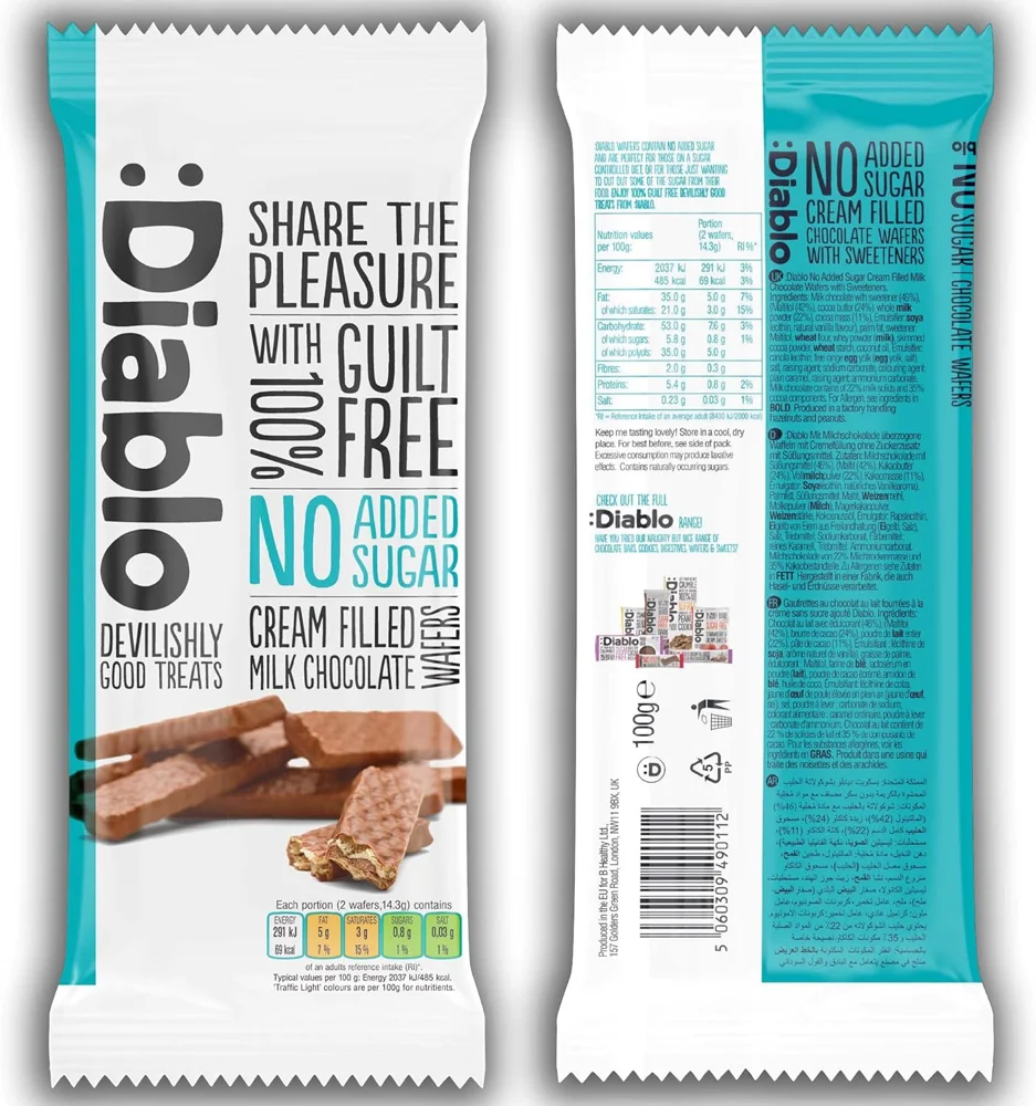 Balance Maltitol Gauffre Chocolat Lait   Pack de 2